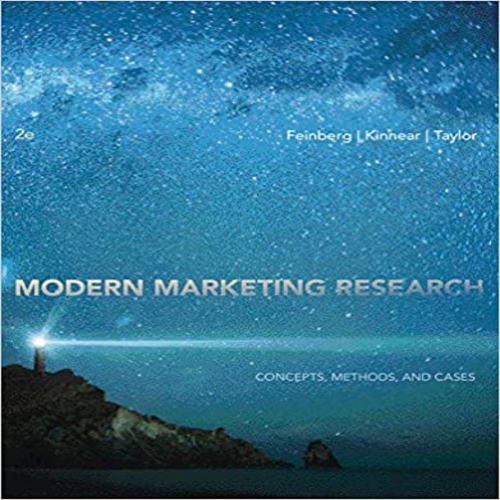 Solution Manual Modern Marketing Research Concepts Methods and Cases 2nd Edition Feinberg Kinnear Taylor 1133188966 9781133188964