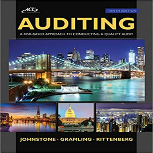 Solution Manual for Auditing A Risk Based-Approach to Conducting a Quality Audit 10th Edition Johnstone Gramling Rittenberg 1305080572 9781305080577