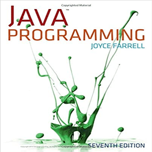 Solution Manual for Java Programming 7th Edition Farrell 1285081951 9781285081953