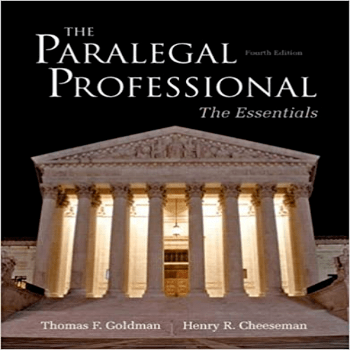 Solution Manual for Paralegal Professional 4th Edition Goldman Cheeseman 0132956047 9780132956048