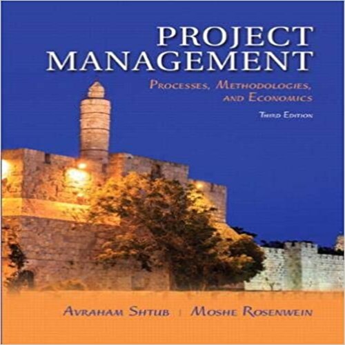  Solution Manual for Project Management Processes Methodologies and Economics 3rd Edition Shtub Rosenwein 0134478665 9780134478661