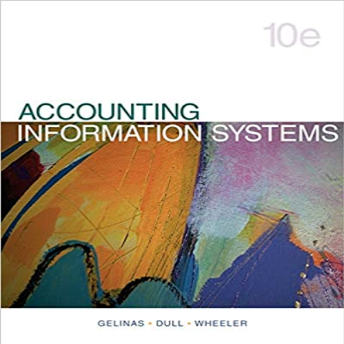 Test Bank for Accounting Information Systems 10th Edition Gelinas Dull Wheeler 113393594X, 9781133935940
