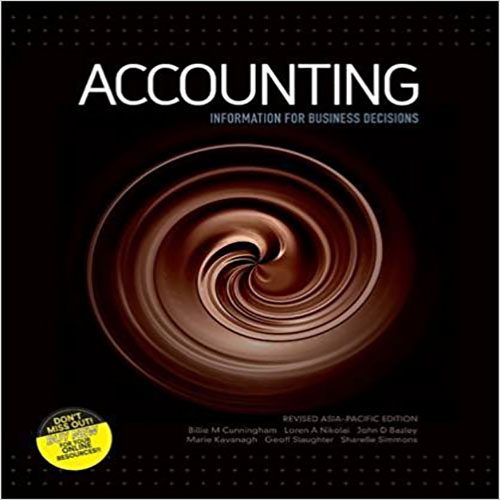 Test Bank for Accounting Information for Business Decisions 1st Edition Cunningham Nikolai Bazley Kavanagh 0170241319 9780170241311