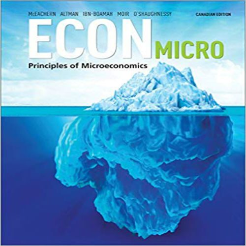 Test Bank for ECON Micro Canadian 1st Edition by McEachern O Shaughnessy Altman Boamah Moir ISBN 0176502785 9780176502782