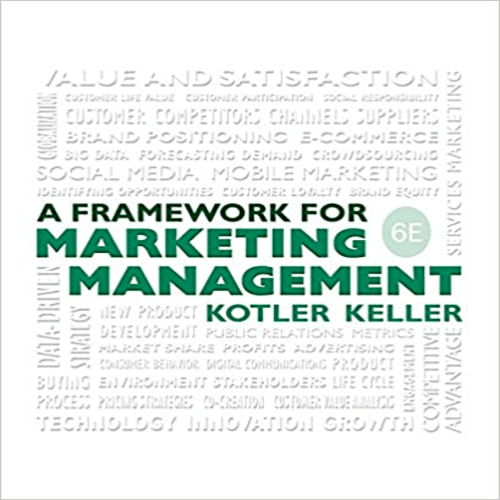Test Bank for Framework for Marketing Management 6th Edition by Kotler Keller ISBN 9780133871319