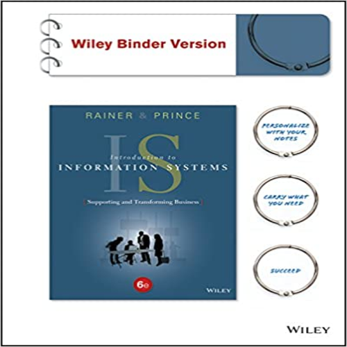 Test Bank for Introduction to Information Systems 6th Edition Rainer Prince 1119108004 9781119108009