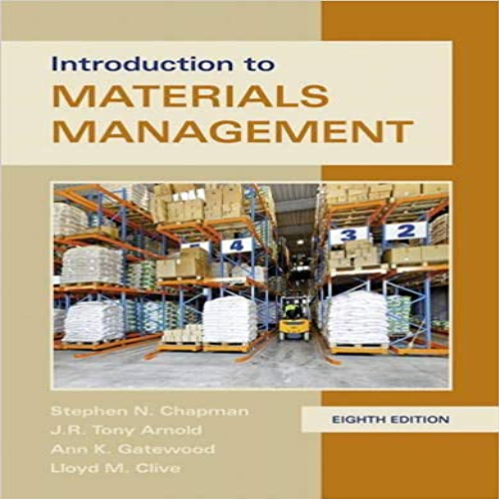 Test Bank for Introduction to Materials Management 8th Edition Chapman Arnold Gatewood Clive 0134156323 9780134156323
