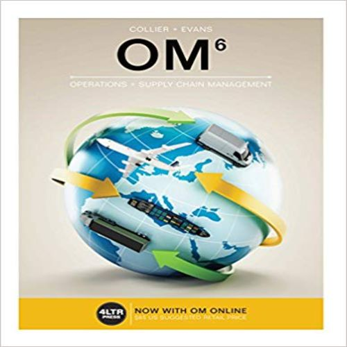 Test Bank for OM 6th Edition Collier Evans 1305664795 9781305664791