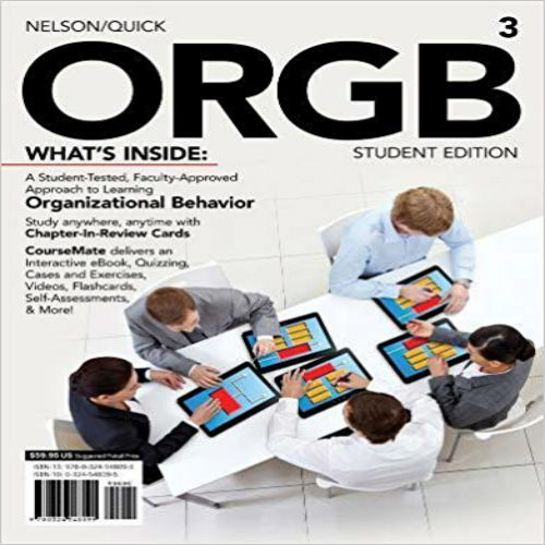 Test Bank for ORGB 3 3rd Edition Nelson Quick 1133191193 9781133191193