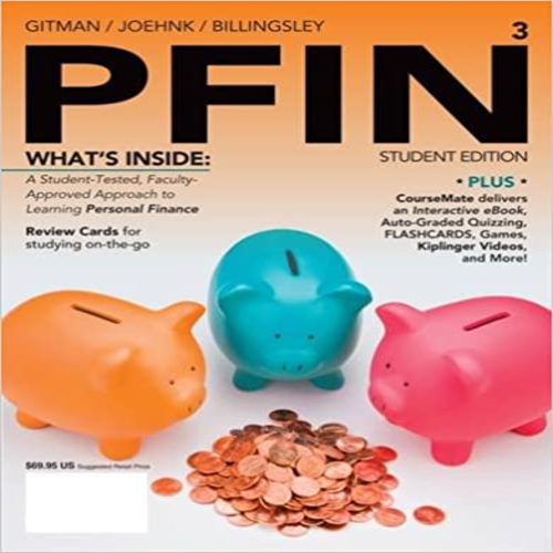 Test Bank for PFIN3 3rd Edition Gitman Joehnk Billingsley 1285082575 9781285082578