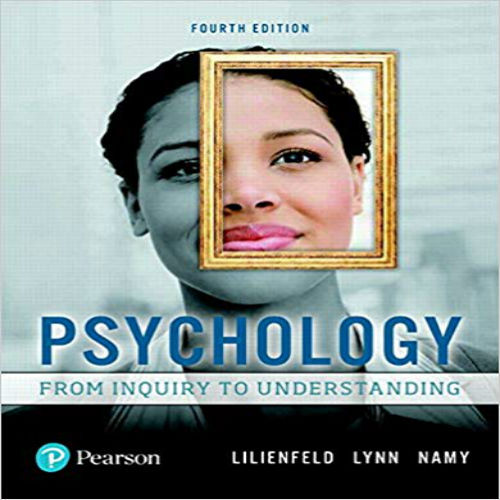 Test Bank for Psychology From Inquiry to Understanding 4th Edition Lilienfeld Lynn Namy 0134552512 9780134552514