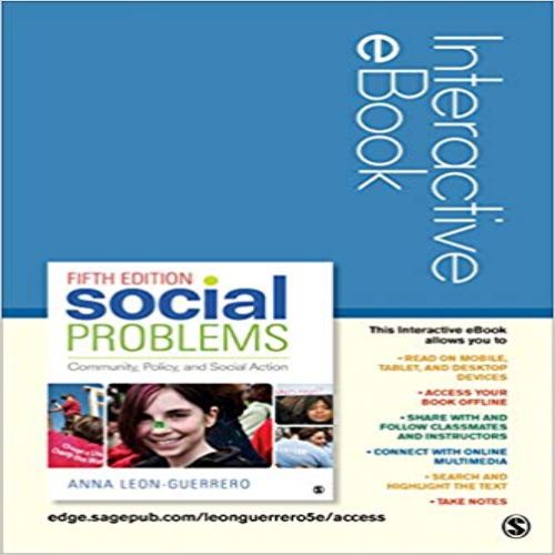 Test Bank for Social Problems Interactive eBook Community Policy and Social Action 5th Edition Leon Guerrero 1506321356 9781506321356