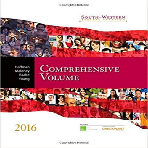 Test Bank for South Western Federal Taxation 2016 Comprehensive 39th Edition Boyd Hoffman Maloney Raabe Young 1305395115 9781305395114